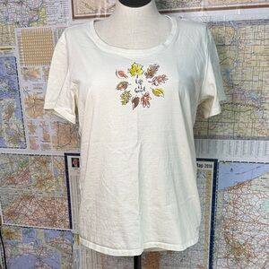 Life is Good Women's Cream Scoop Neck Short Sleeved Graphic Tee